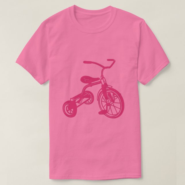 T-shirts Triciclo de criança rosa (Frente do Design)