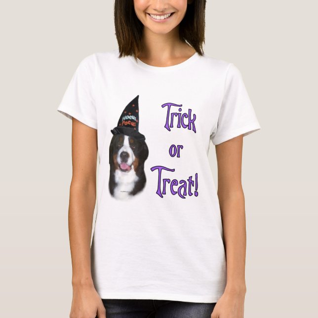 T-shirts Trick de Cachorro da Montanha Bernese (Frente)