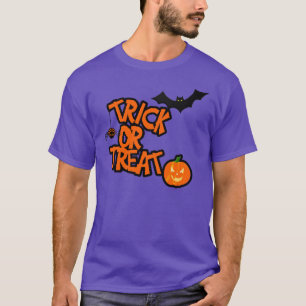 T-shirts Trick Or Treat Olhos de Halloween nas Costas