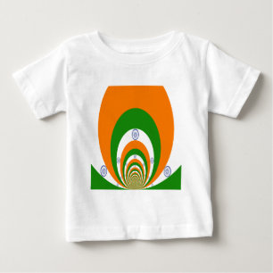 T-shirts Tricolor de um açafrão muito profundo, GREEN branc