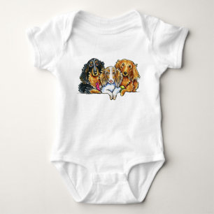 T-shirts Trio de cabelos compridos do Dachshund