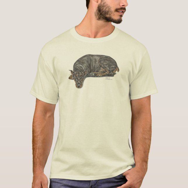 T-shirts Triste Culpado, Procurando Doberman (Frente)