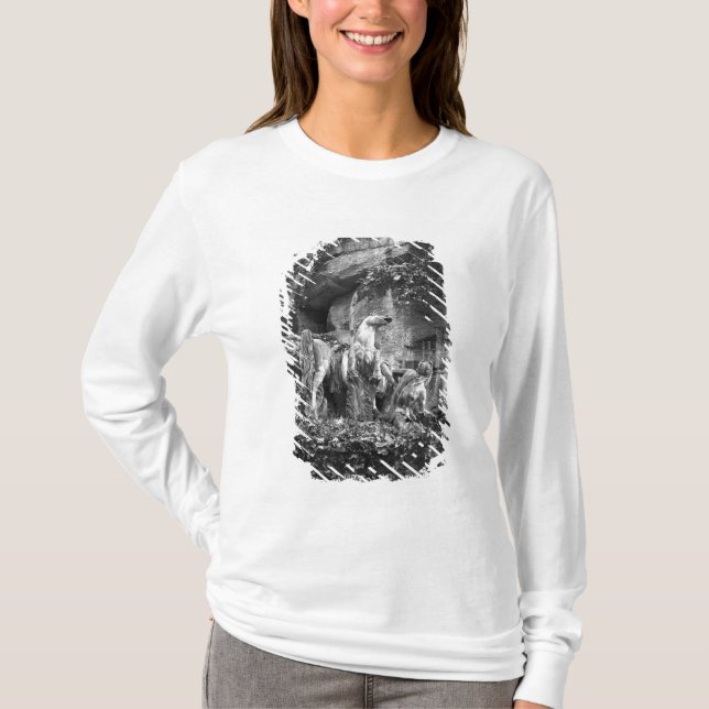 T-shirts Tritons que preparam dois cavalos do sol (Frente)
