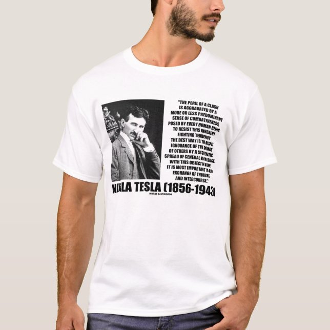T-shirts Troca de Nikola Tesla de citações do pensamento (Frente)