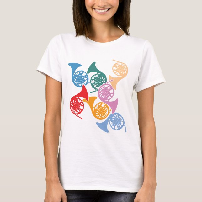 T-shirts Trompas Francesas Coloridas (Frente)