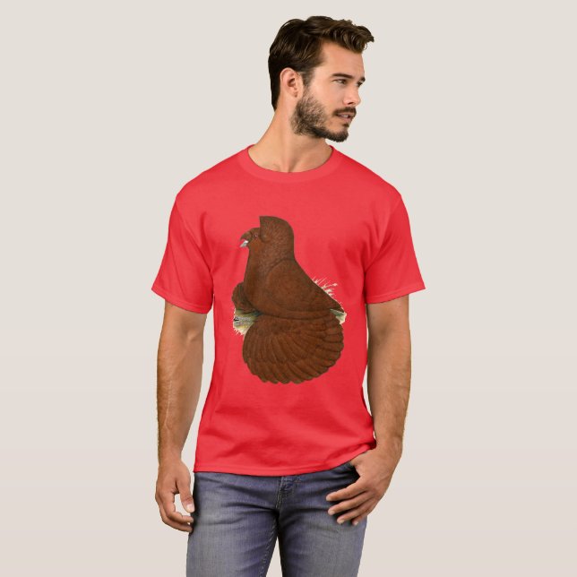 T-shirts Trumpeter Pigeon Vermelho (Frente Completa)