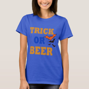 T-shirts truque de cerveja ou trate cerveja engraçada no ha