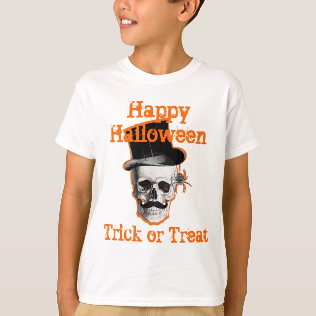 T-shirts Truque de Halloween ou travessura a vapor (Frente)