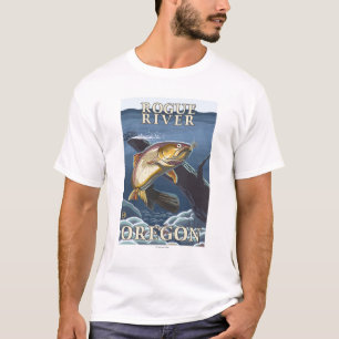 T-shirts Truta que pesca o secção transversal - rio