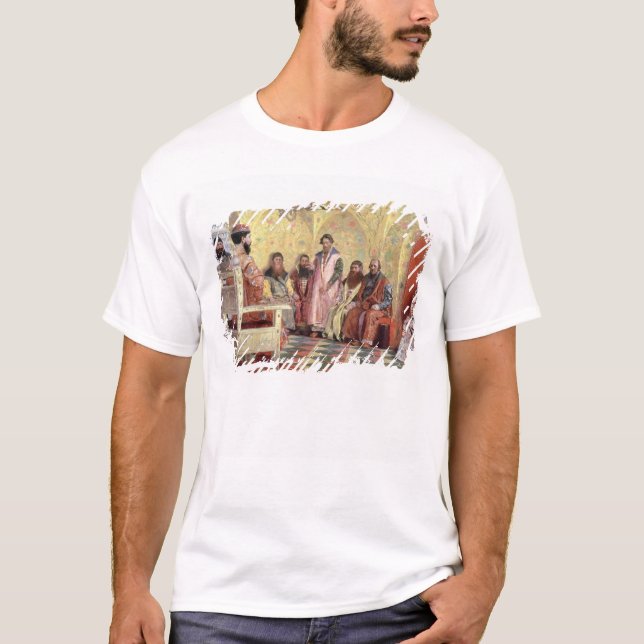 T-shirts Tsar Mikhail Fyodorovich com Boyars (Frente)