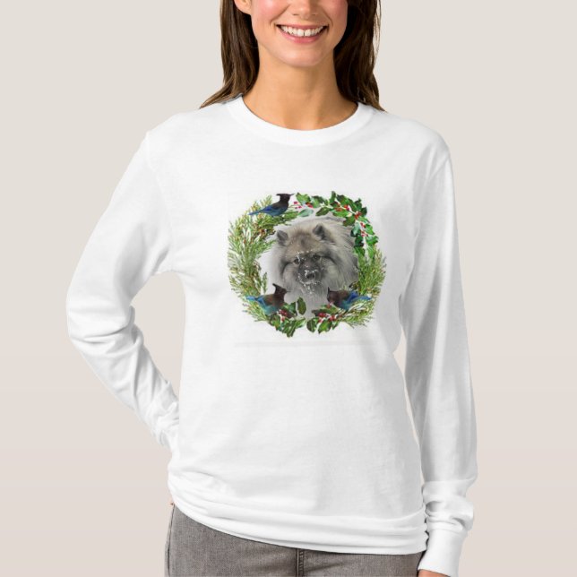 T-shirts Tshirt #1 do Keeshond do Natal (Frente)