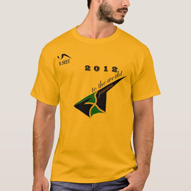 T-shirts Tshirt 2012 olímpico Dourado de Jamaica (Frente)