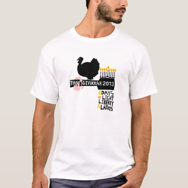 T-shirts Tshirt 2013 feliz de Thanksgivukkah (Frente)
