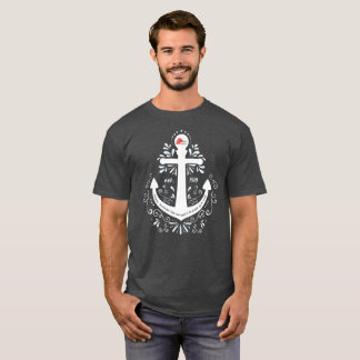 T-shirts Tshirt cinzento escuro da âncora de KHH