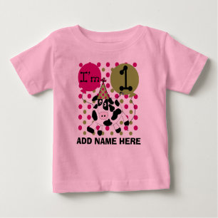 T-shirts Tshirt cor-de-rosa personalizado do primeiro
