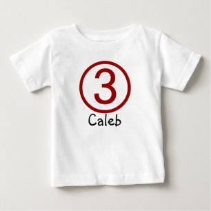 T-shirts Tshirt customizável do aniversário de 3 anos da