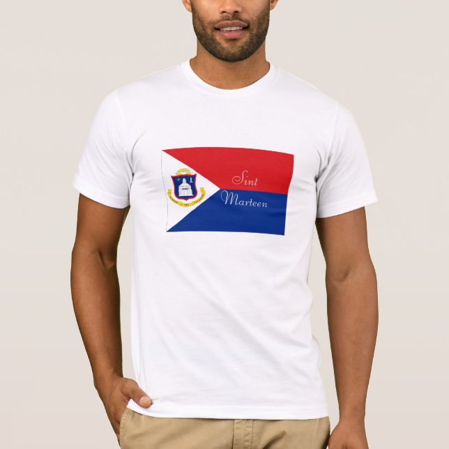 T-shirts Tshirt da lembrança da bandeira de Sint Marteen St (Frente)