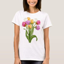 T-shirts TShirt da tulipa para flores do primavera das