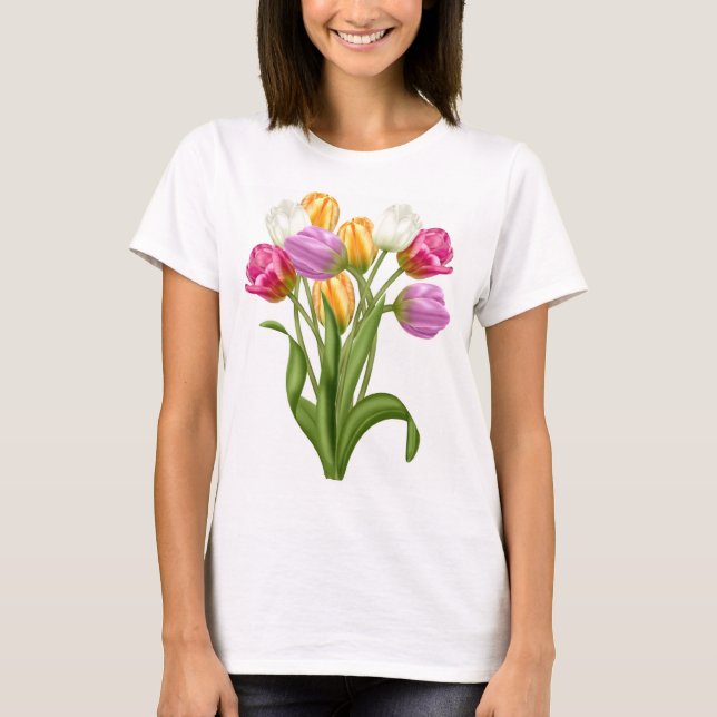 T-shirts TShirt da tulipa para flores do primavera das (Frente)
