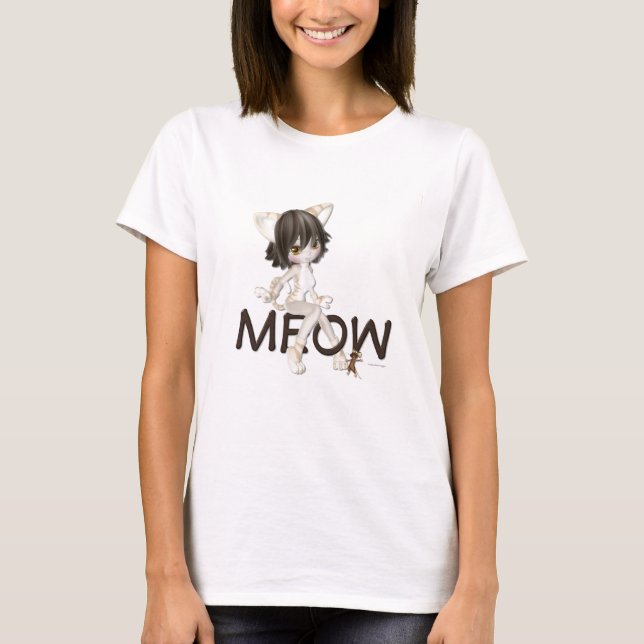 T-shirts Tshirt das senhoras do Meow (Frente)