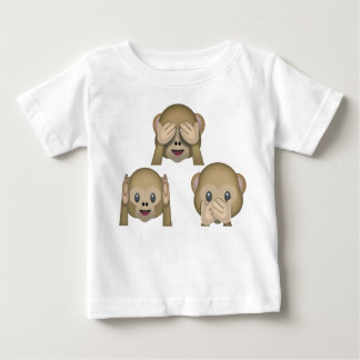 T-shirts Tshirt. do bebê de Emoji de três macacos