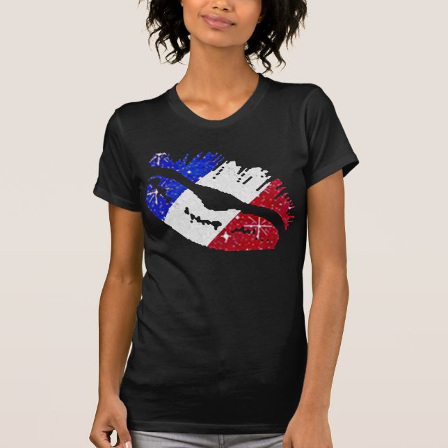 T-shirts tshirt do beijo do francês (Frente)