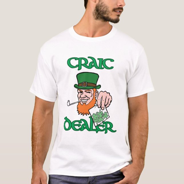 T-shirts TShirt do branco do negociante de Craic (Frente)