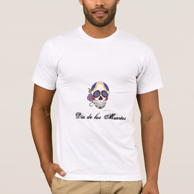 T-shirts Tshirt do crânio de Diâmetro de los Muertos Açúcar (Frente)