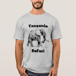 T-shirts Tshirt do elefante do safari de Tanzânia