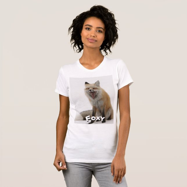 T-shirts Tshirt do Fox, T foxy, roupa dos animais selvagens (Frente Completa)