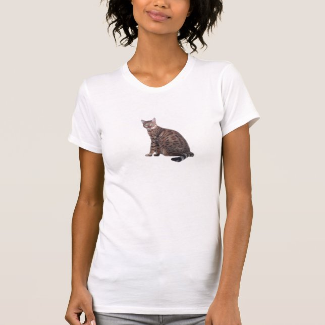 T-shirts Tshirt do impressão do gato de Bengal (Frente)