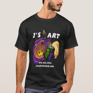 T-shirts Tshirt do preto do estúdio da arte de Js
