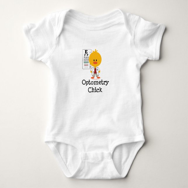 T-shirts Tshirt do Raglan do pintinho da optometria (Frente)