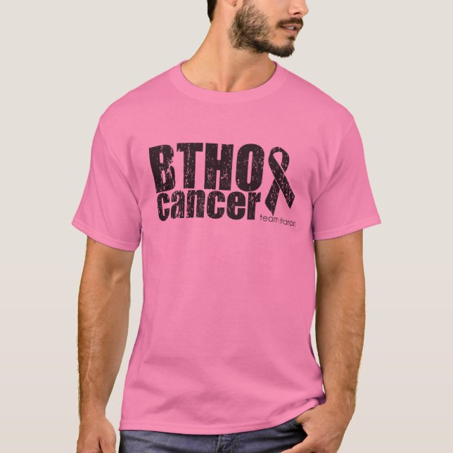 T-shirts Tshirt do rosa do cancer de BTHO (Frente)