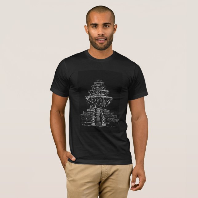 T-shirts tshirt do templo do nepali (Frente Completa)