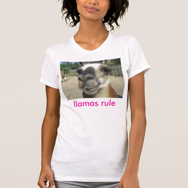 T-shirts tshirt do womesn da regra dos lamas (Frente)