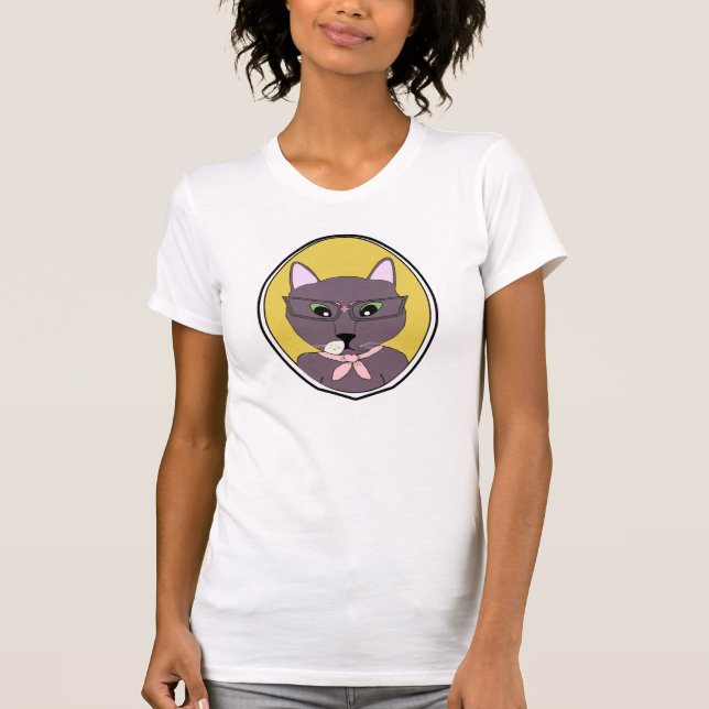 T-shirts Tshirt esperto do gatinho (Frente)