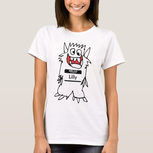 T-shirts Tshirt feliz bonito do monstro dos desenhos (Frente)