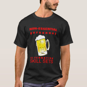 T-shirts Tshirt Furloughed bebendo do empregado da cerveja
