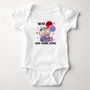 T-shirts Tshirt gêmeo personalizado do primeiro aniversari
