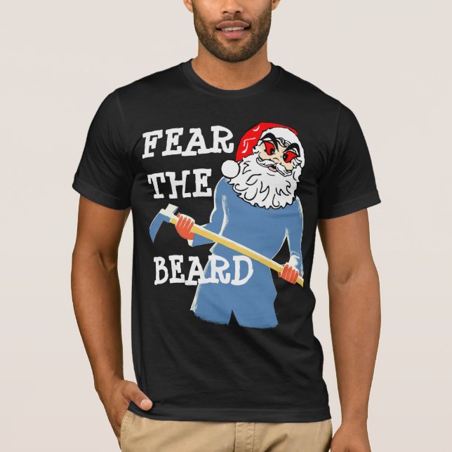 T-shirts tshirt mau do papai noel da barba do medo (Frente)