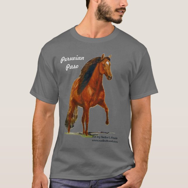 T-shirts Tshirt, Paso peruano vermelho, senhora louca do (Frente)
