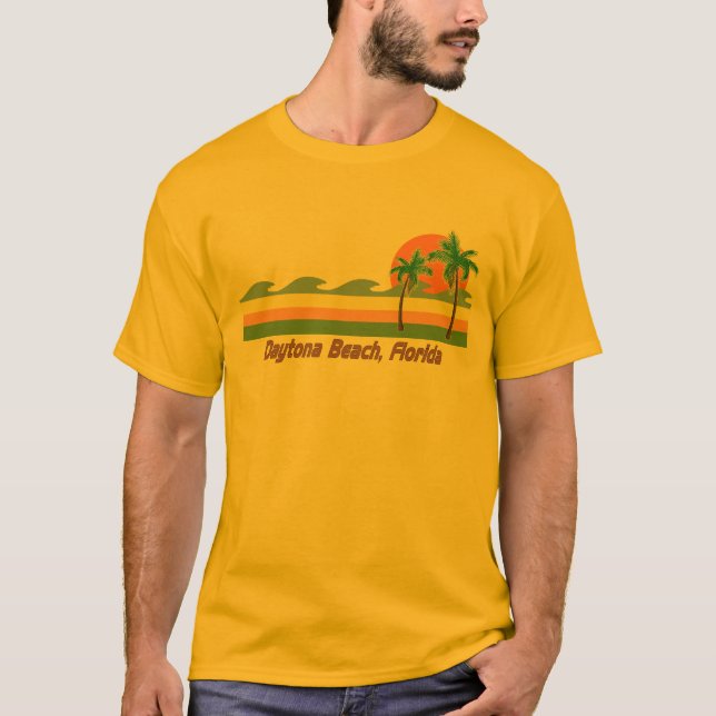 T-shirts Tshirt RETRO de Daytona Beach Florida (Frente)