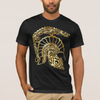 tshirt romano do ouro do capacete do centurion do