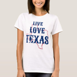 T-shirts Tshirt vivo das senhoras de Texas do amor