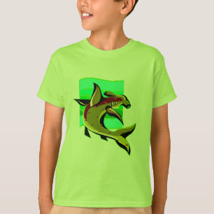 T-shirts Tubarão de Hammerhead verde