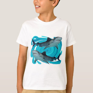 T-SHIRTS TUBARÕES DE TIGRE GÊMEOS