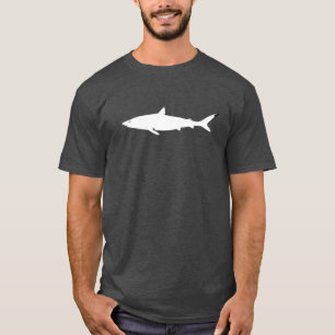 T-shirts tubarões negros e brancos