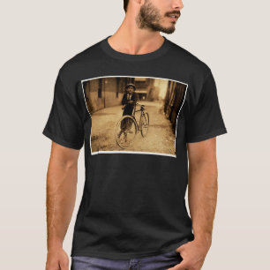 T-shirts Tubulação de fumo do miúdo do Sepia do vintage 