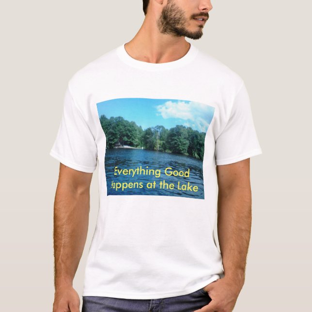 T-shirts Tudo bom acontece no lago (Frente)